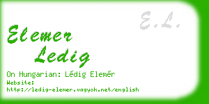 elemer ledig business card