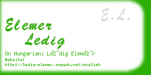 elemer ledig business card